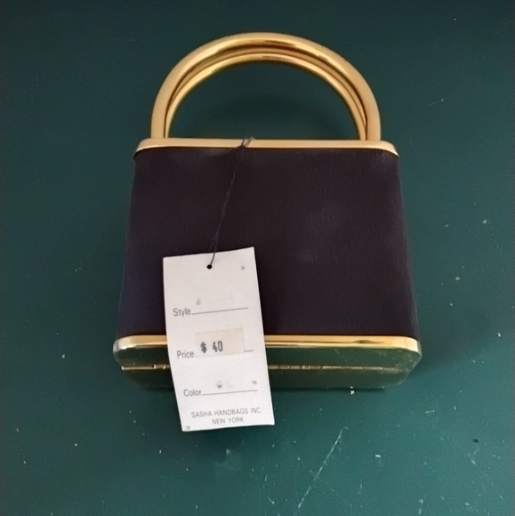 Sasha Black and Gold Women's Handbag - Picture 7 of 11